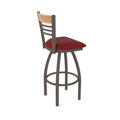 30" Swivel Bar Stool, Bronze Finish, Medium Back, Graph Ruby Seat