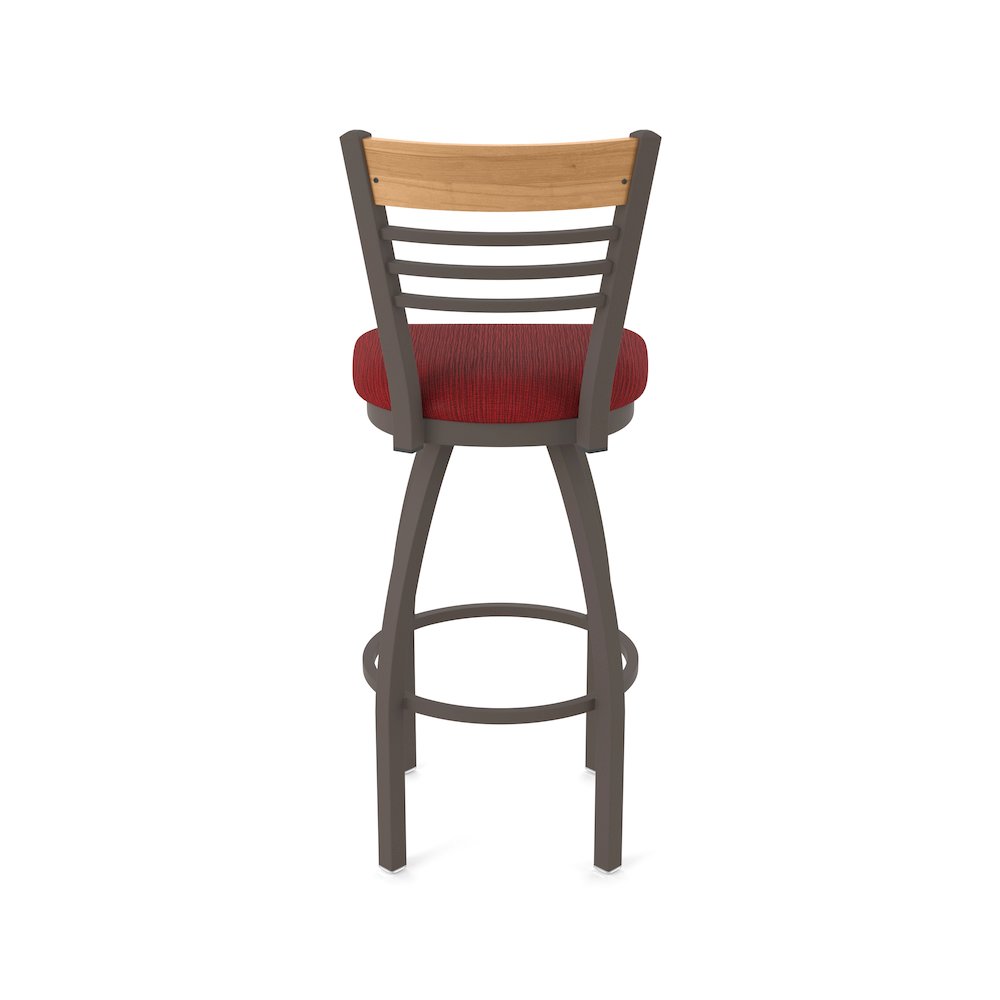 30" Swivel Bar Stool, Bronze Finish, Medium Back, Graph Ruby Seat