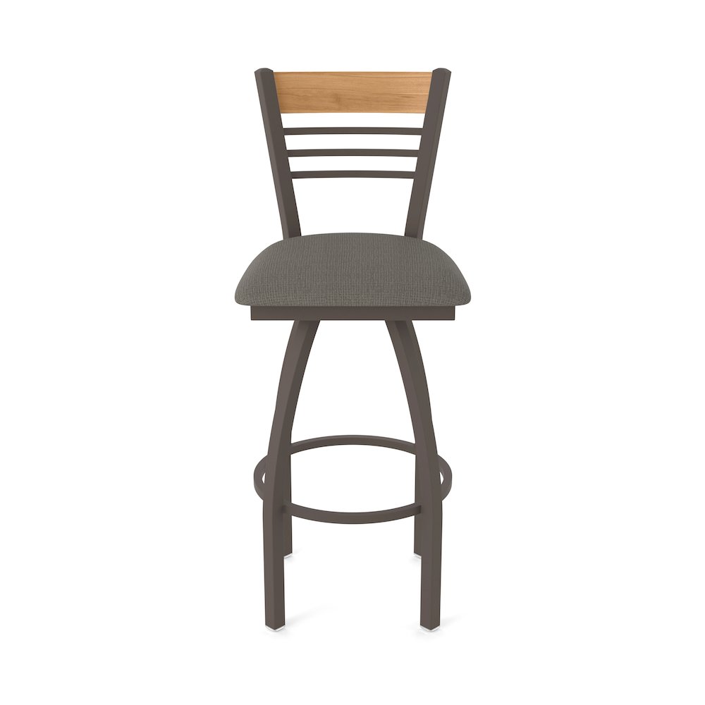30" Swivel Bar Stool, Bronze Finish, Medium Back, Graph Chalice Seat