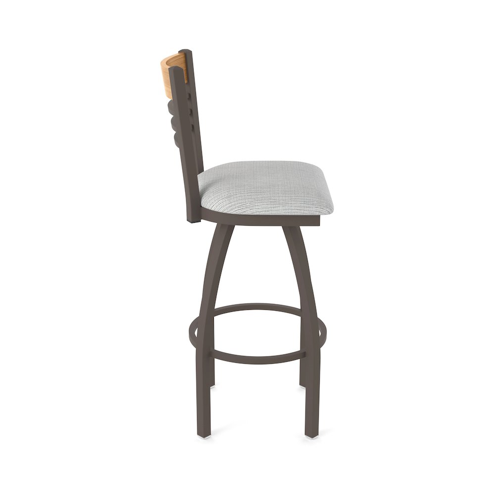 30" Swivel Bar Stool, Bronze Finish, Medium Back, Graph Alpine Seat
