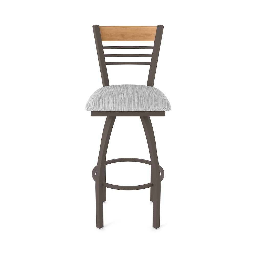 30" Swivel Bar Stool, Bronze Finish, Medium Back, Graph Alpine Seat