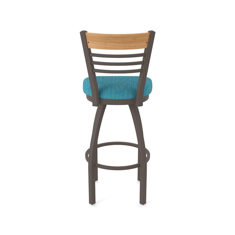 30" Swivel Bar Stool, Bronze Finish, Medium Back, Graph Tidal Seat