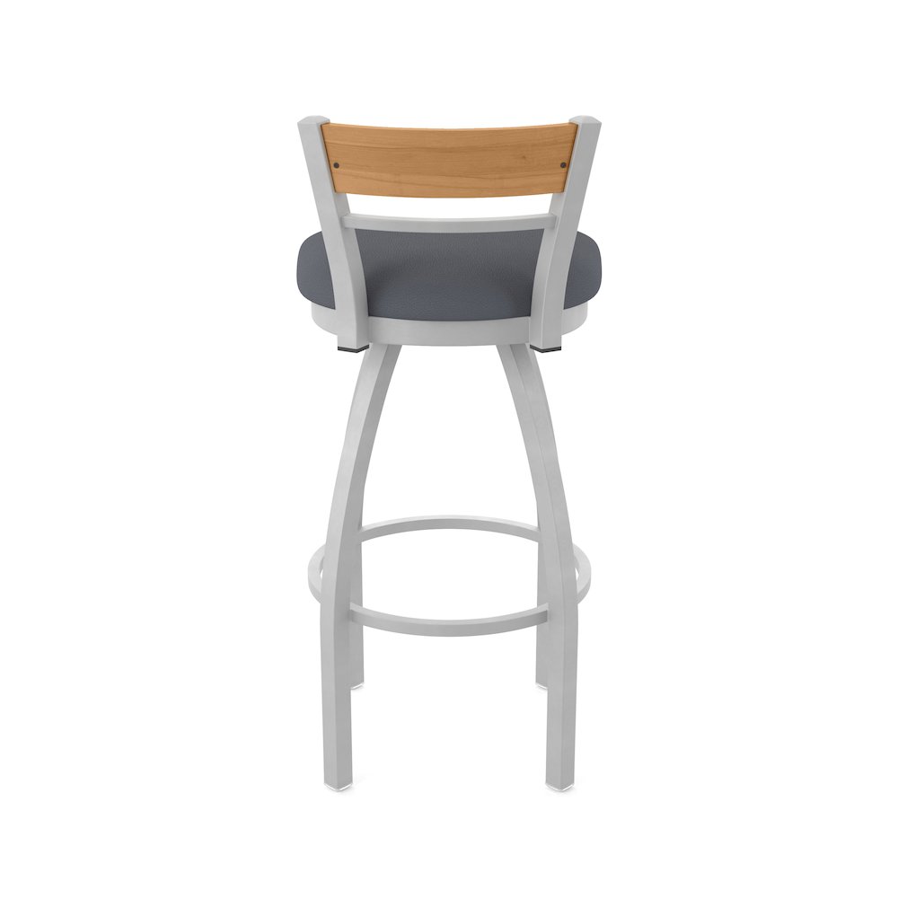 30" Swivel Bar Stool, Anodized Nickel Finish, Medium Back, Canter Storm Seat