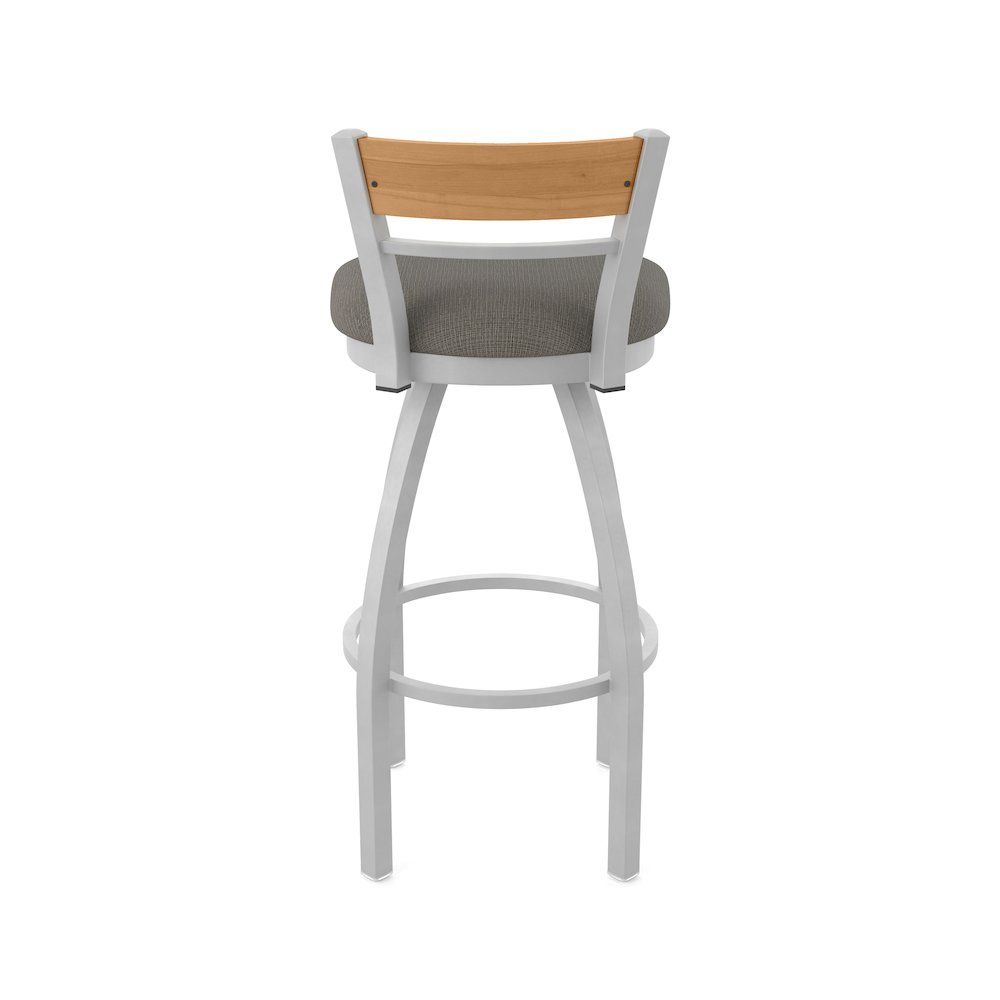 30" Swivel Bar Stool, Anodized Nickel Finish, Medium Back, Graph Chalice Seat