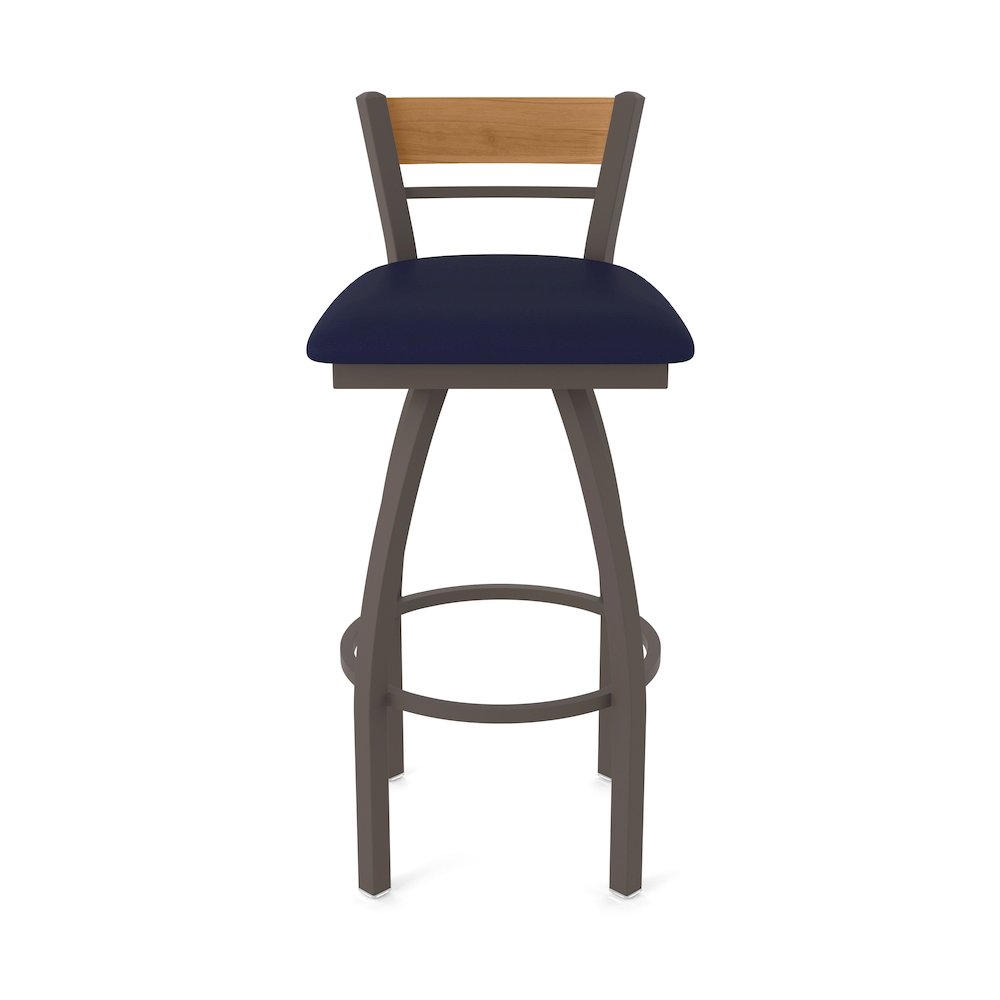 30" Swivel Bar Stool, Bronze Finish, Medium Back, Canter Twilight Seat