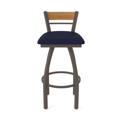 30" Swivel Bar Stool, Bronze Finish, Medium Back, Canter Twilight Seat