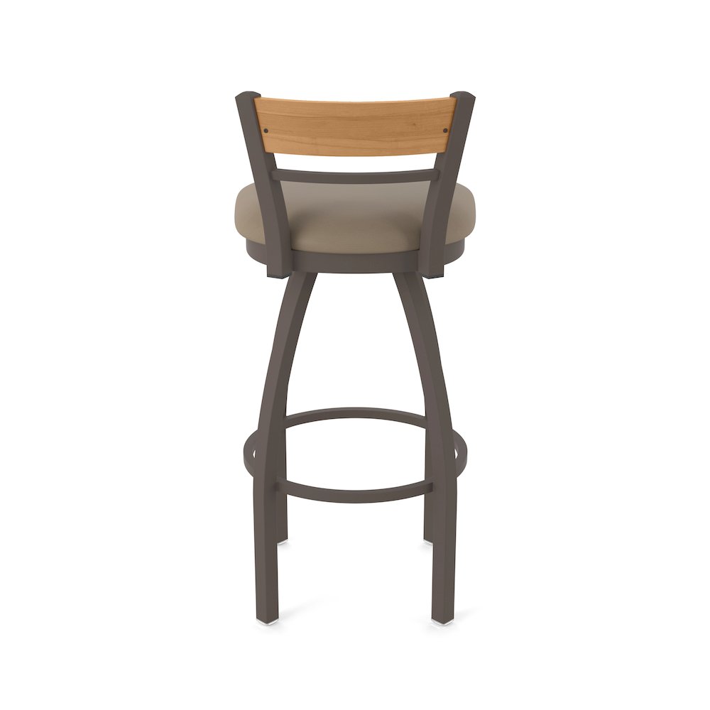 30" Swivel Bar Stool, Bronze Finish, Medium Back, Canter Earth Seat