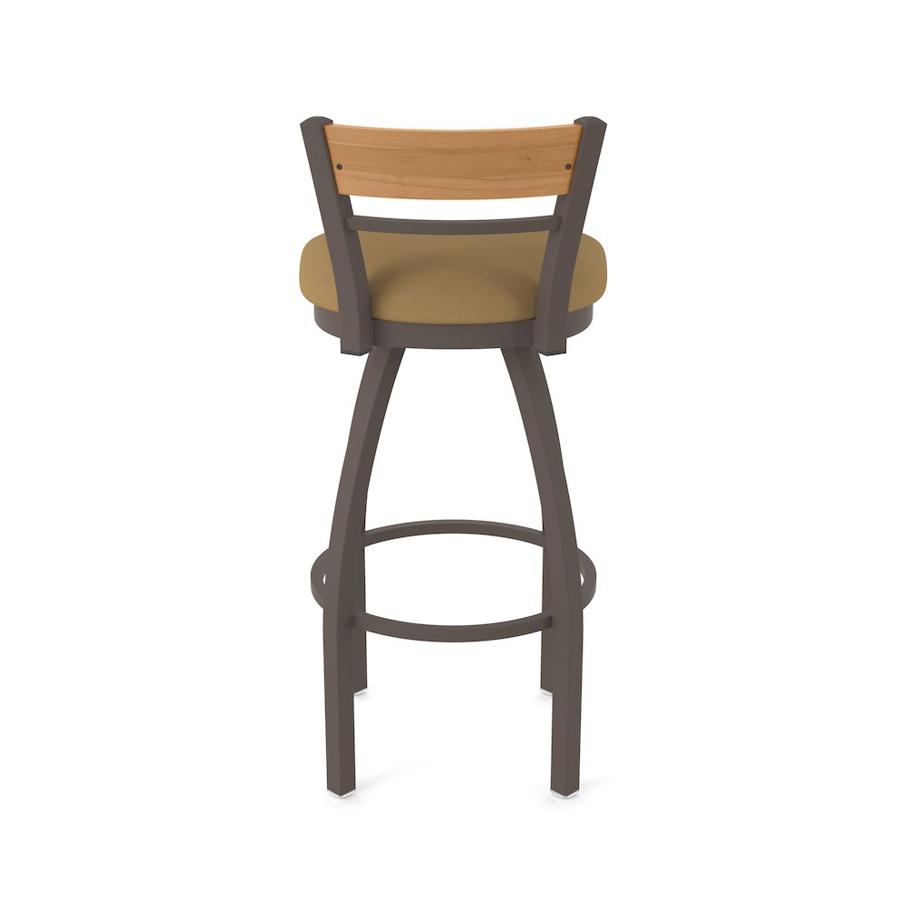 30" Swivel Bar Stool, Bronze Finish, Medium Back, Canter Saddle Seat