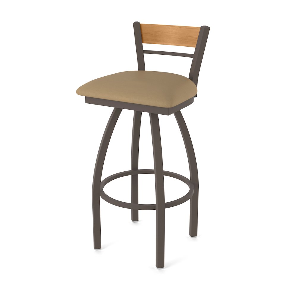 30" Swivel Bar Stool, Bronze Finish, Medium Back, Canter Sand Seat