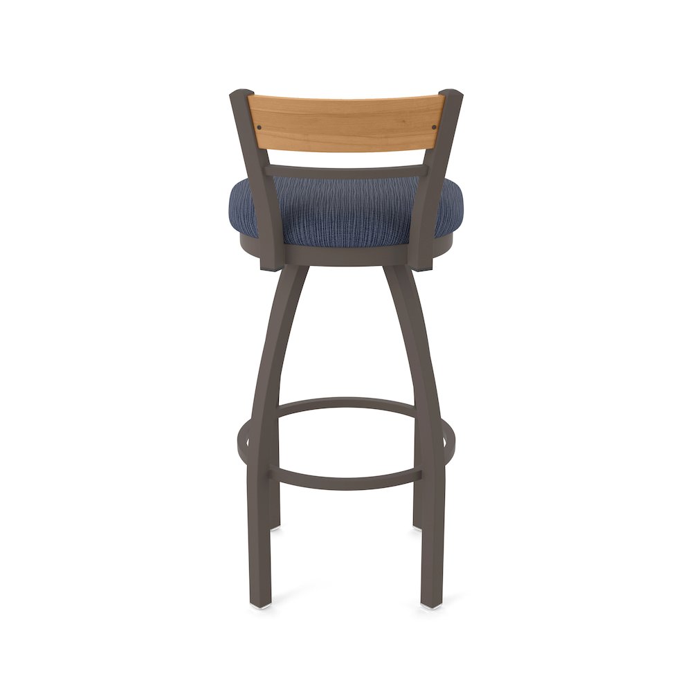 30" Swivel Bar Stool, Bronze Finish, Medium Back, Graph Anchor Seat