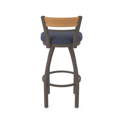 30" Swivel Bar Stool, Bronze Finish, Medium Back, Graph Anchor Seat