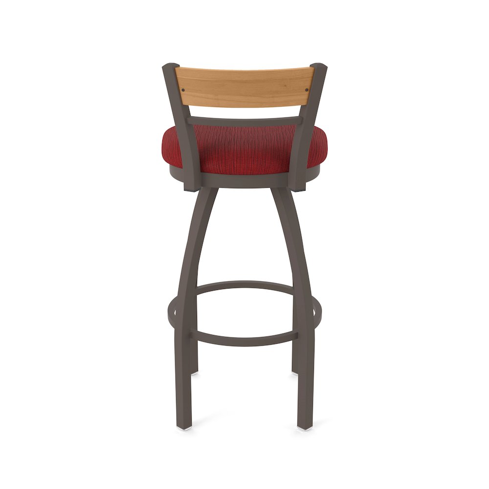 30" Swivel Bar Stool, Bronze Finish, Medium Back, Graph Ruby Seat