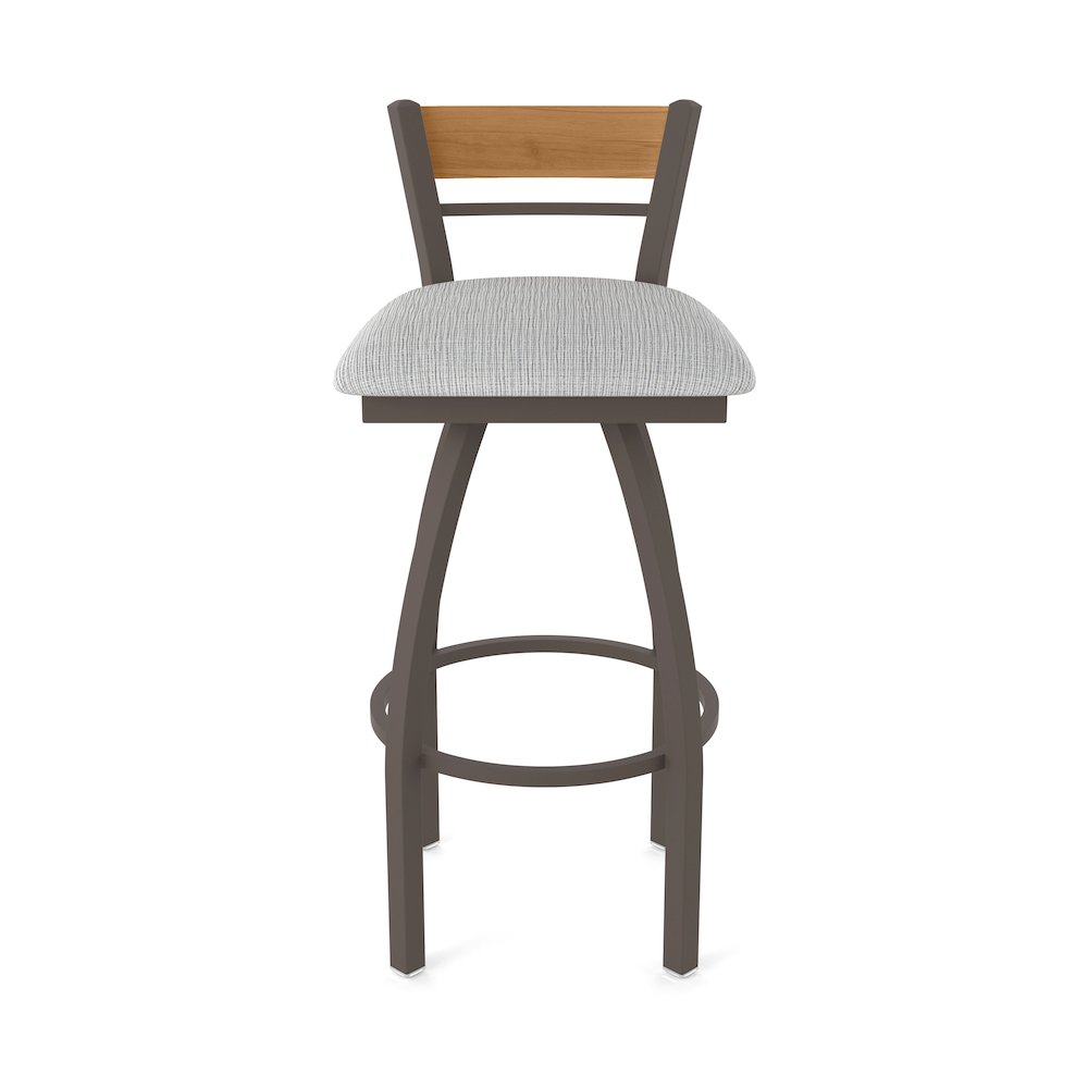 30" Swivel Bar Stool, Bronze Finish, Medium Back, Graph Alpine Seat