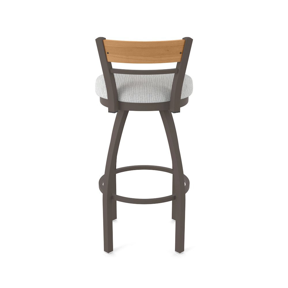 30" Swivel Bar Stool, Bronze Finish, Medium Back, Graph Alpine Seat