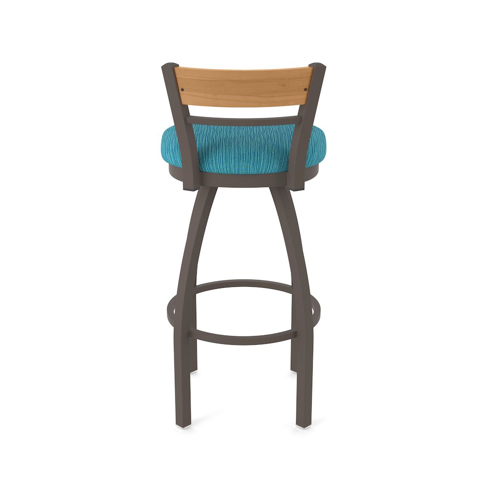 30" Swivel Bar Stool, Bronze Finish, Medium Back, Graph Tidal Seat