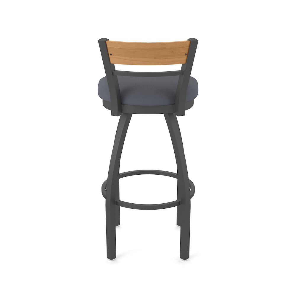 30" Swivel Bar Stool, Pewter Finish, Medium Back, Canter Storm Seat