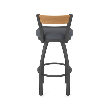30" Swivel Bar Stool, Pewter Finish, Medium Back, Canter Storm Seat