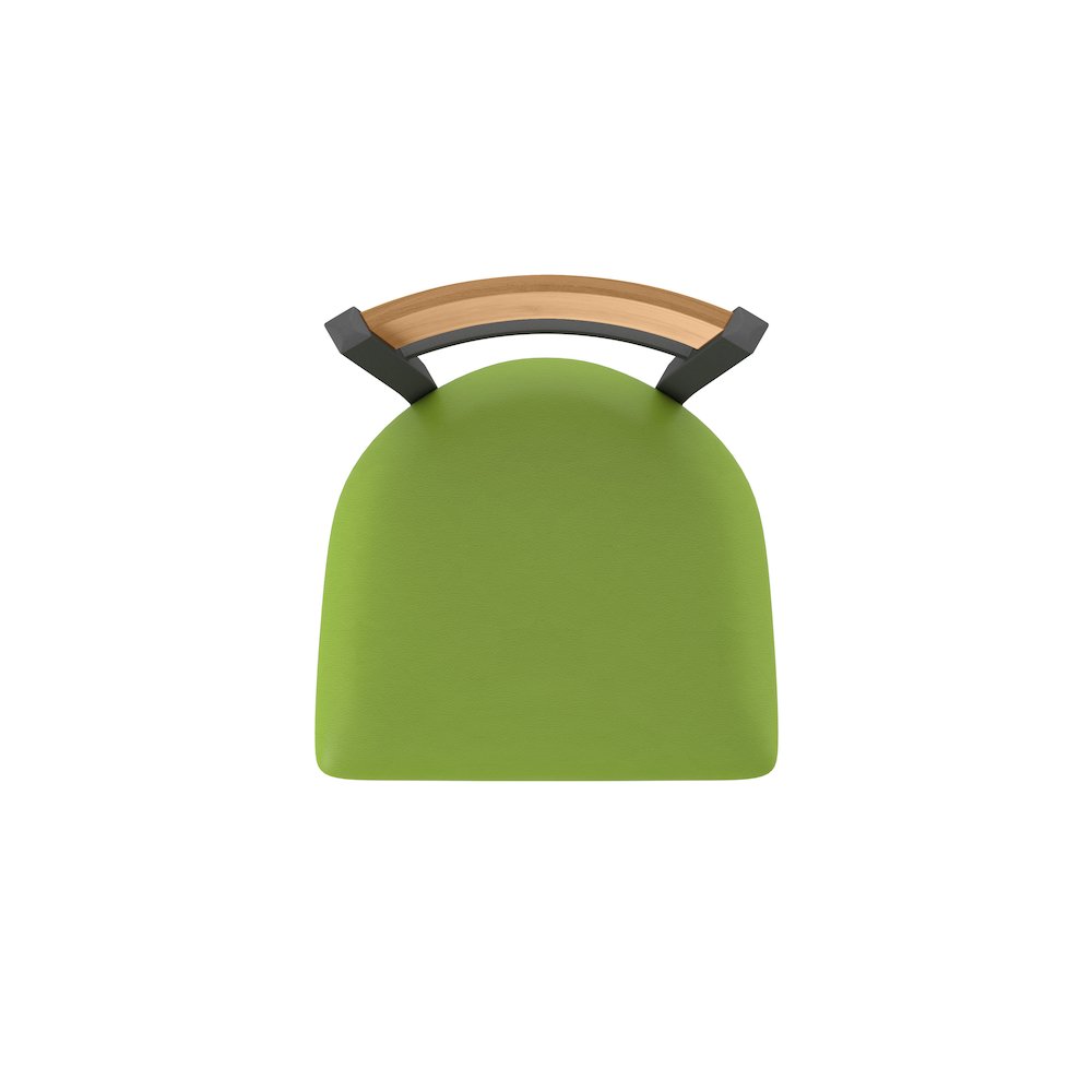 30" Swivel Bar Stool, Pewter Finish, Medium Back, Canter Kiwi Green Seat