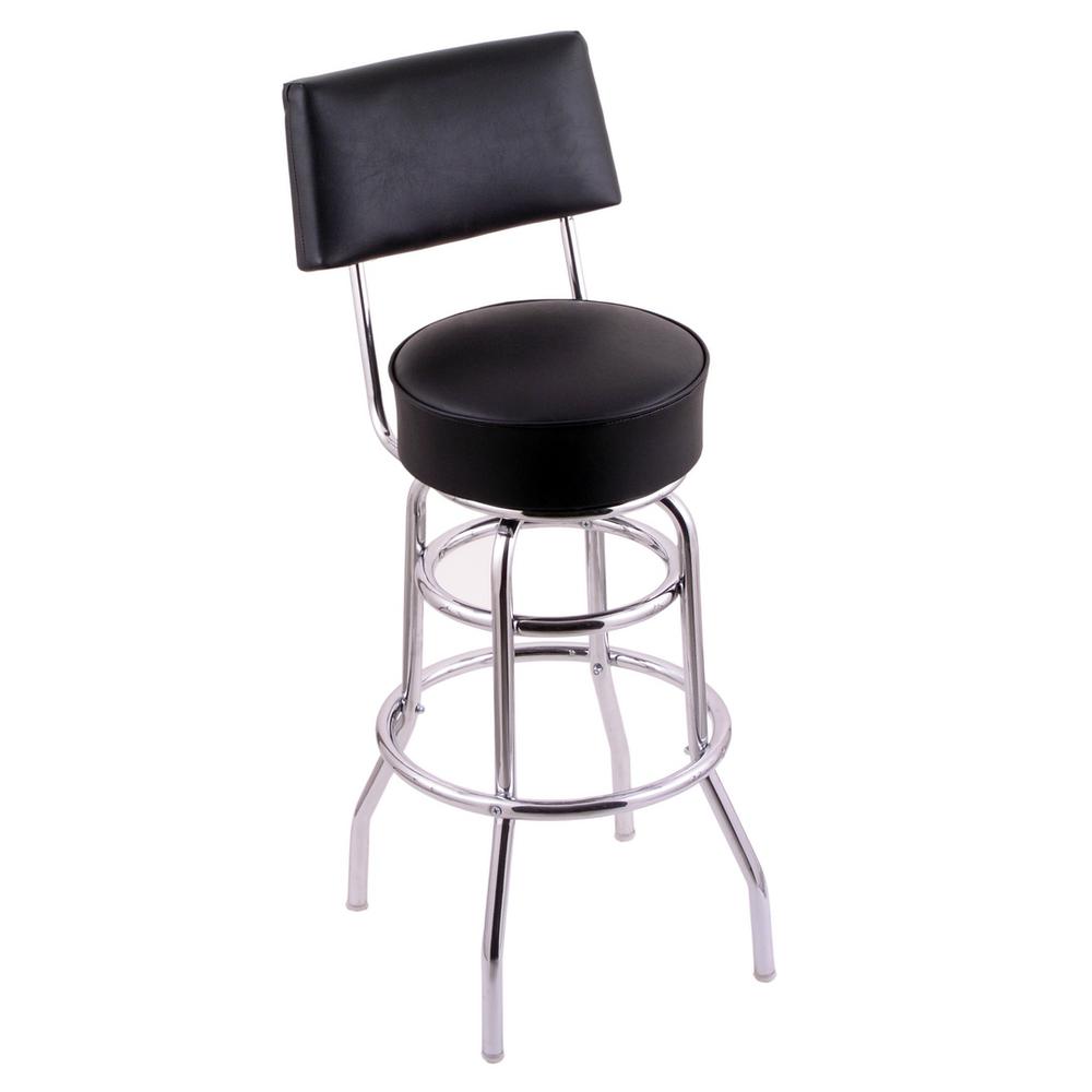 C7C4 Classic Series 30" Bar Stool with Chrome Finish, Black Vinyl Seat and Back, and 360 swivel