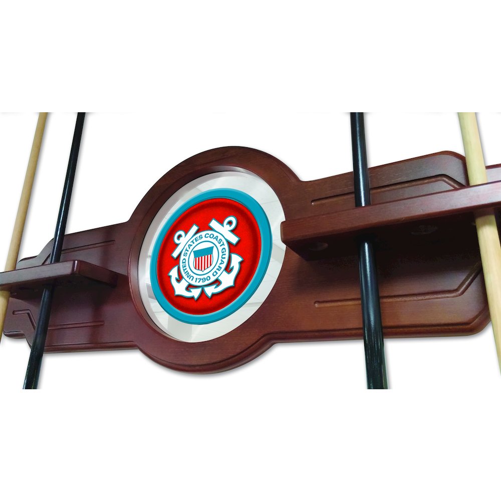 U.S. Coast Guard Cue Rack in Chardonnay Finish