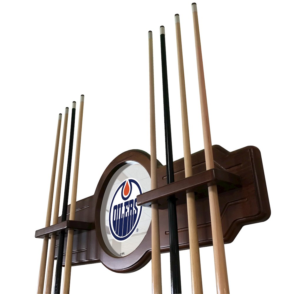 Edmonton Oilers Cue Rack in Chardonnay Finish