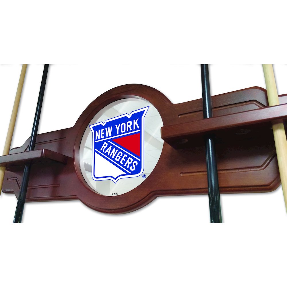 New York Rangers Cue Rack in Chardonnay Finish