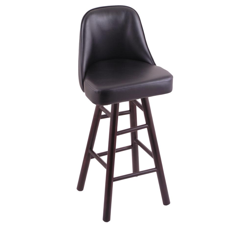 Grizzly 30" Swivel Bar Stool with Smooth Maple Legs, Dark Cherry Finish