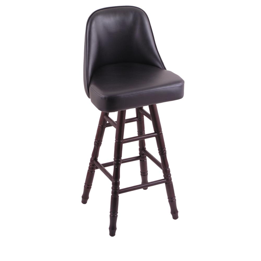 Grizzly 30" Swivel Bar Stool with Turned Oak Legs, Dark Cherry Finish