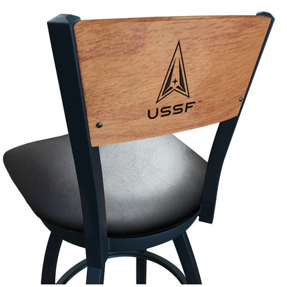 U.S. Space Force 30" Swivel Bar Stool with Black Wrinkle Finish