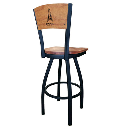 U.S. Space Force 30" Swivel Bar Stool with Black Wrinkle Finish