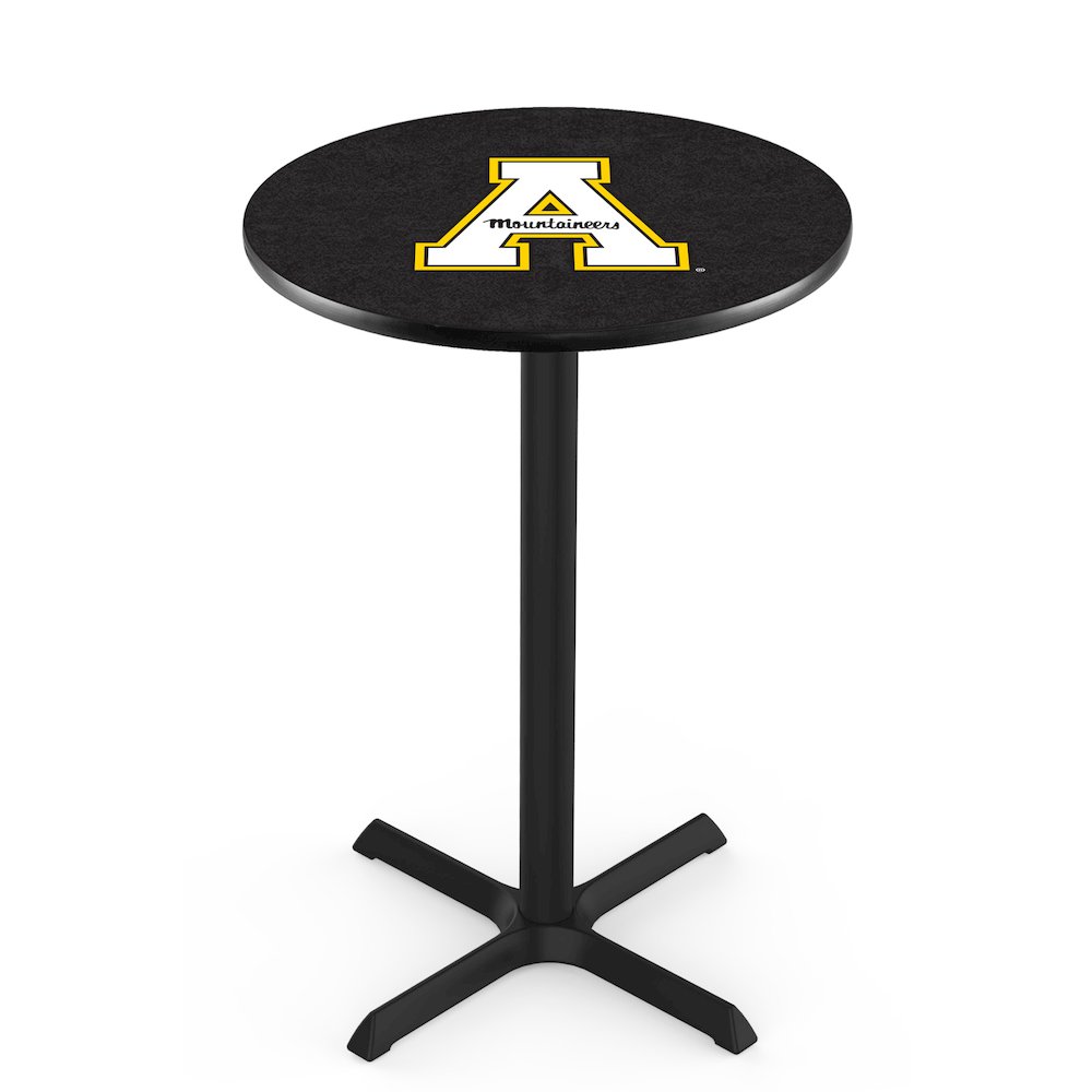 L211 Appalachian State University 36" Tall - 36" Top Pub Table with Black Wrinkle Finish