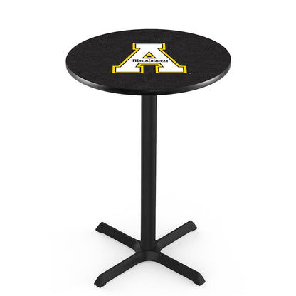 L211 Appalachian State University 36" Tall - 36" Top Pub Table with Black Wrinkle Finish