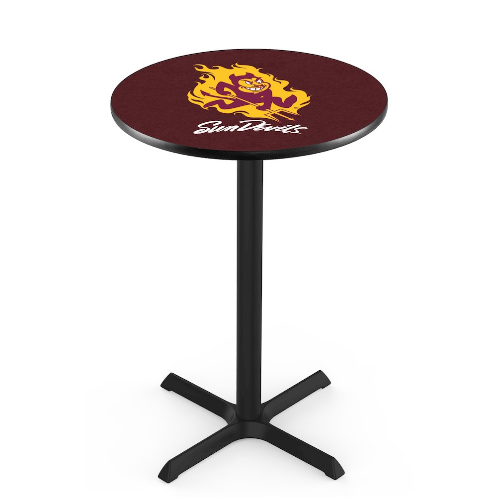 L211 Arizona State University (Sparky) 36" Tall - 36" Top Pub Table with Black Wrinkle Finish