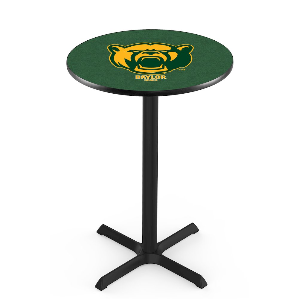 L211 Baylor University 36" Tall - 36" Top Pub Table with Black Wrinkle Finish