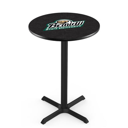 L211 Bemidji State University 36' Tall - 36' Top Pub Table w/ Black Wrinkle Finish