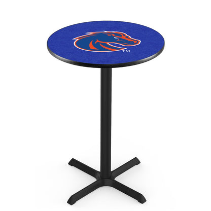 L211 Boise State University 36" Tall - 36" Top Pub Table with Black Wrinkle Finish