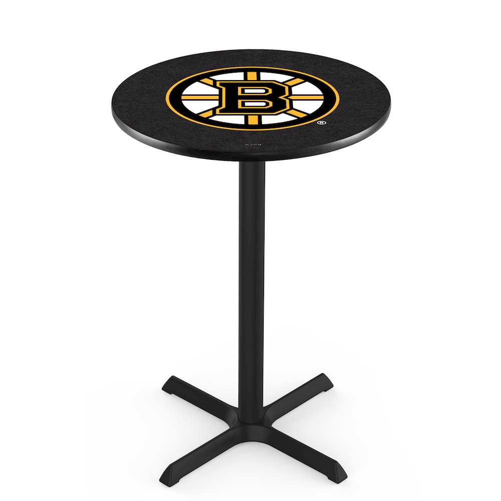 L211 Boston Bruins 36' Tall - 36' Top Pub Table w/ Black Wrinkle Finish (4307)