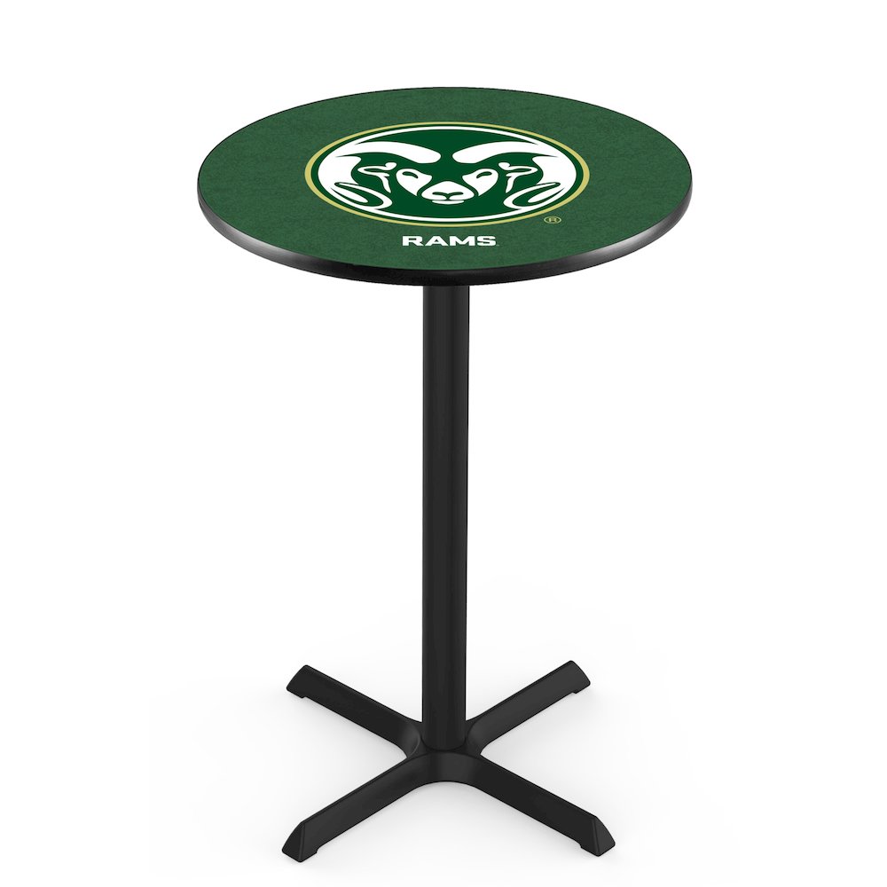 L211 Colorado State University 36' Tall - 36' Top Pub Table w/ Black Wrinkle Finish