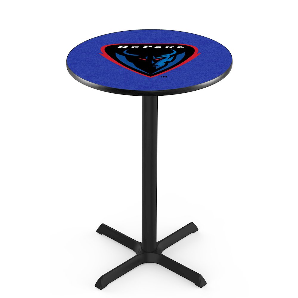 L211 DePaul University 36' Tall - 36' Top Pub Table w/ Black Wrinkle Finish