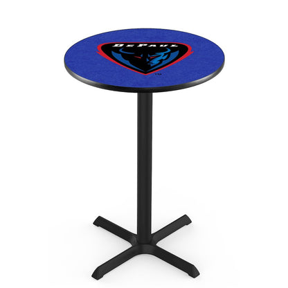 L211 DePaul University 36' Tall - 36' Top Pub Table w/ Black Wrinkle Finish