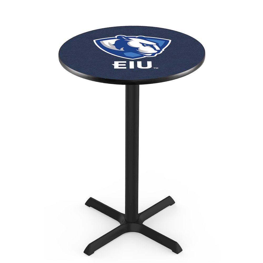 L211 Eastern Illinois University 36' Tall - 36' Top Pub Table w/ Black Wrinkle Finish