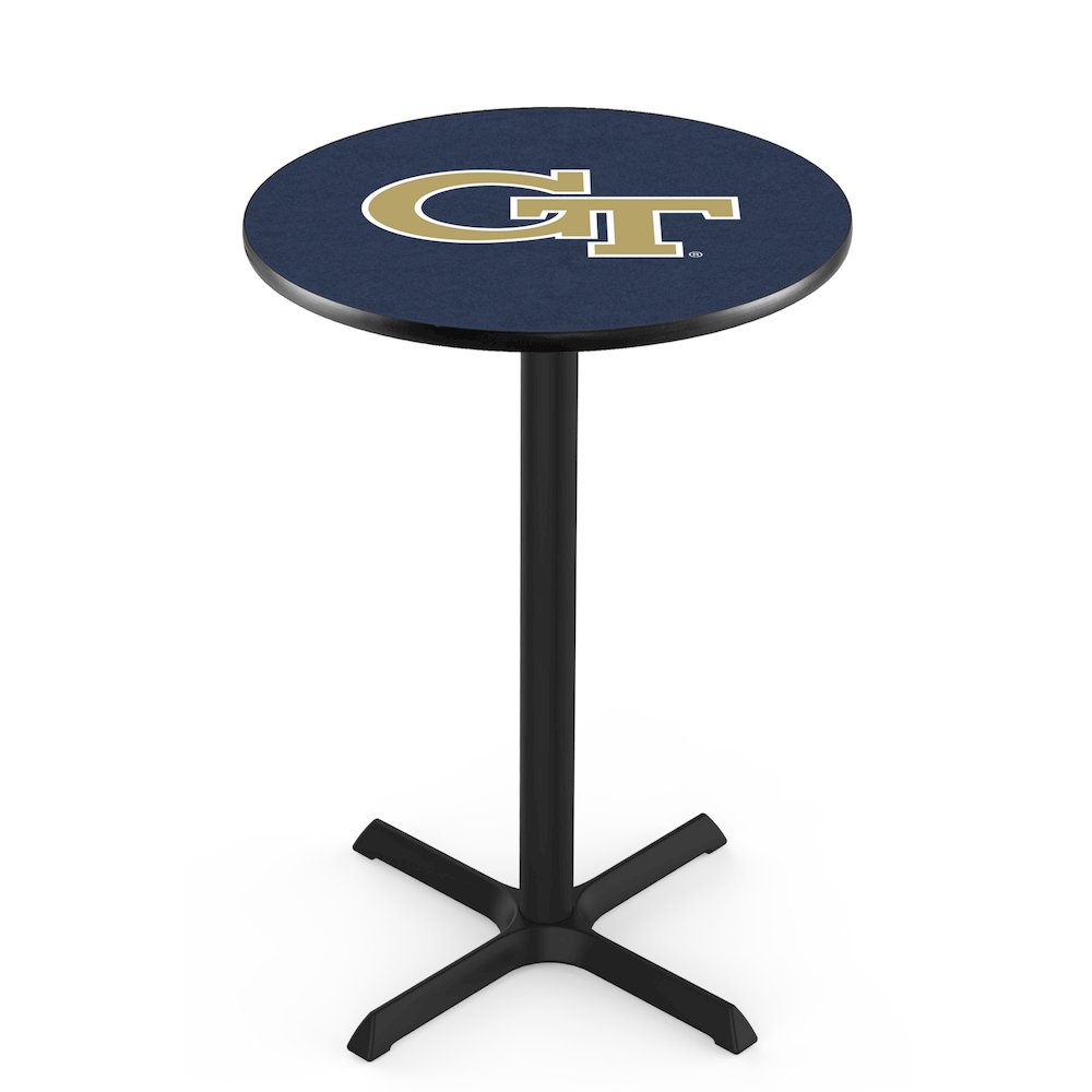 L211 Georgia Tech 36' Tall - 36' Top Pub Table w/ Black Wrinkle Finish