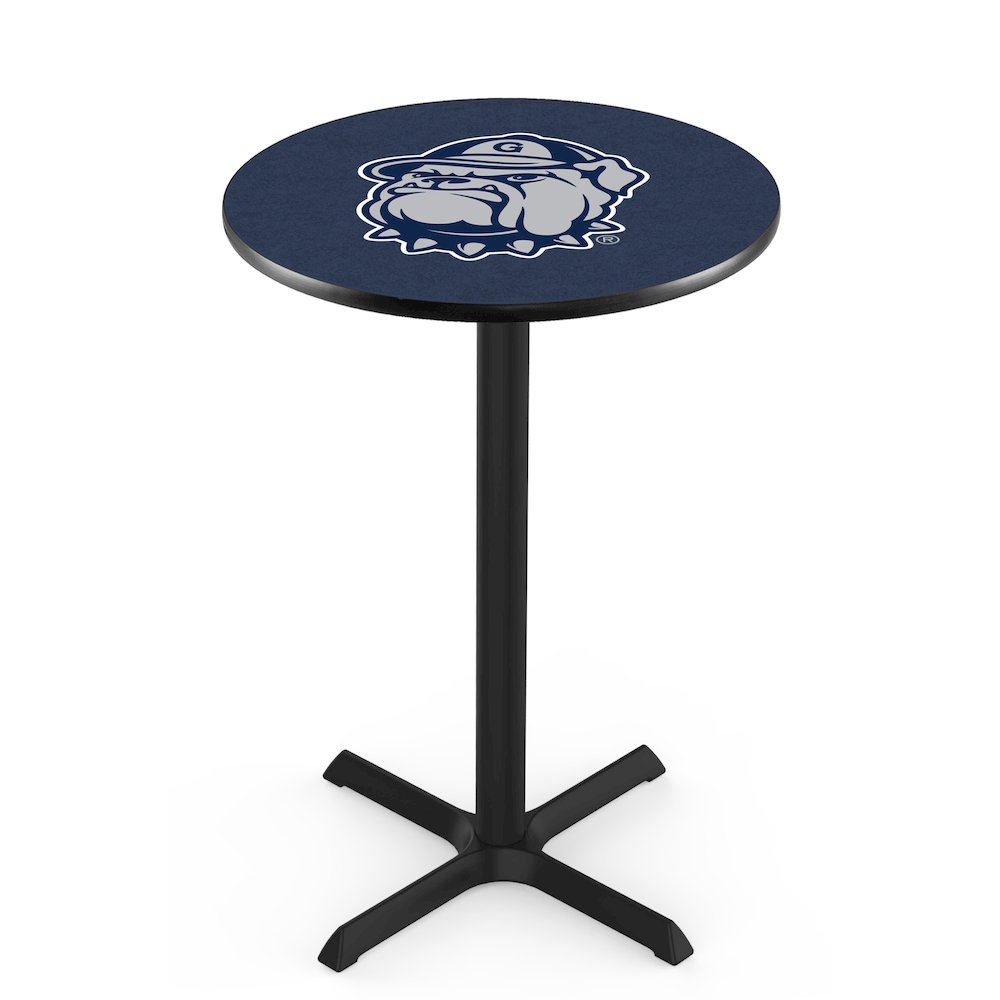 L211 Georgetown University 36' Tall - 36' Top Pub Table w/ Black Wrinkle Finish