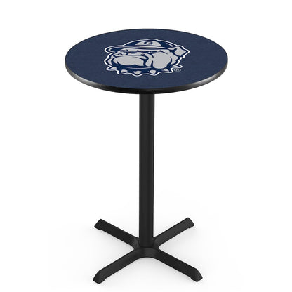 L211 Georgetown University 36' Tall - 36' Top Pub Table w/ Black Wrinkle Finish