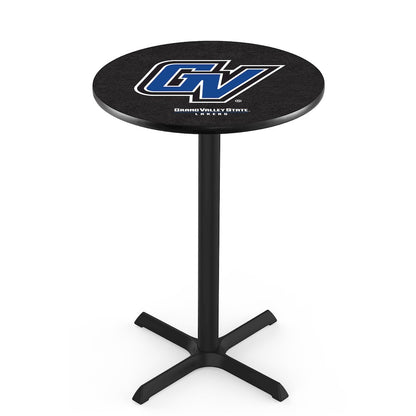L211 Grand Valley State University 36" Tall - 36" Top Pub Table with Black Wrinkle Finish
