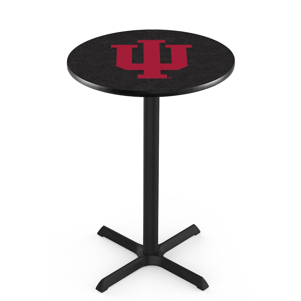 L211 Indiana University 36" Tall - 36" Top Pub Table with Black Wrinkle Finish