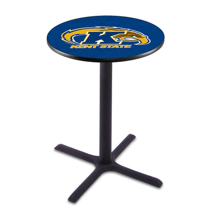 L211 Kent State University 36" Tall - 36" Top Pub Table with Black Wrinkle Finish