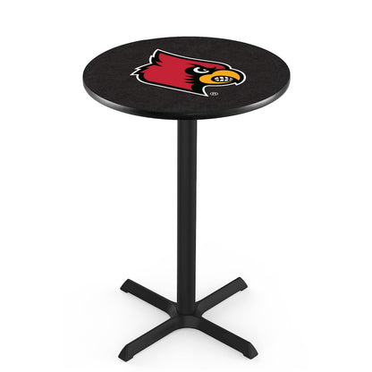 L211 University of Louisville 36' Tall - 36' Top Pub Table w/ Black Wrinkle Finish