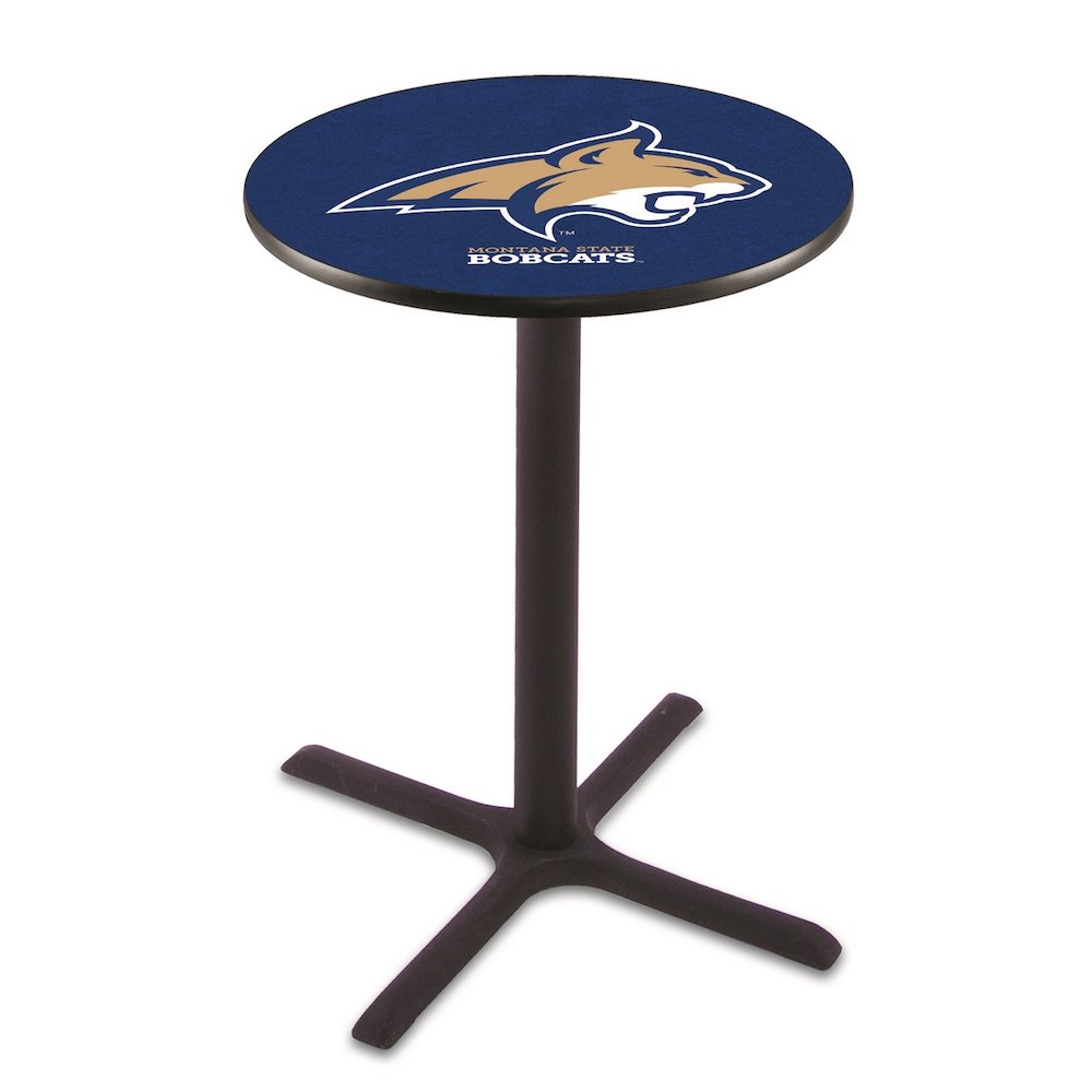 L211 Montana State University 36' Tall - 36' Top Pub Table w/ Black Wrinkle Finish