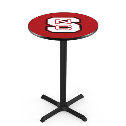 L211 North Carolina State University 36' Tall - 36' Top Pub Table w/ Black Wrinkle Finish